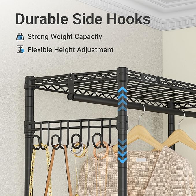 VIPEK R2C Medium Heavy Duty Clothes Rack Rolling Garment Rack - Image 6
