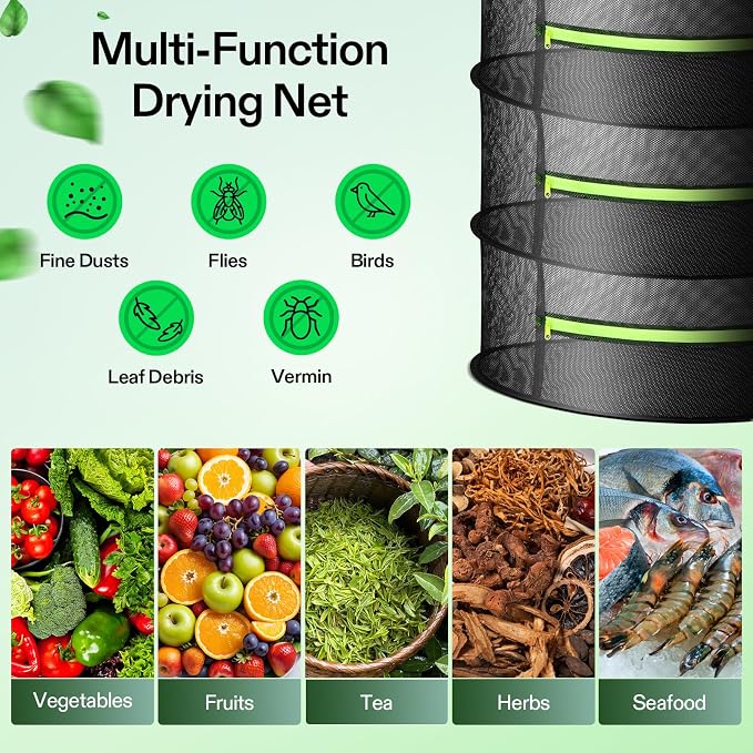 VIVOSUN 8-Layer Mesh Drying Rack Hanging Design - Image 7