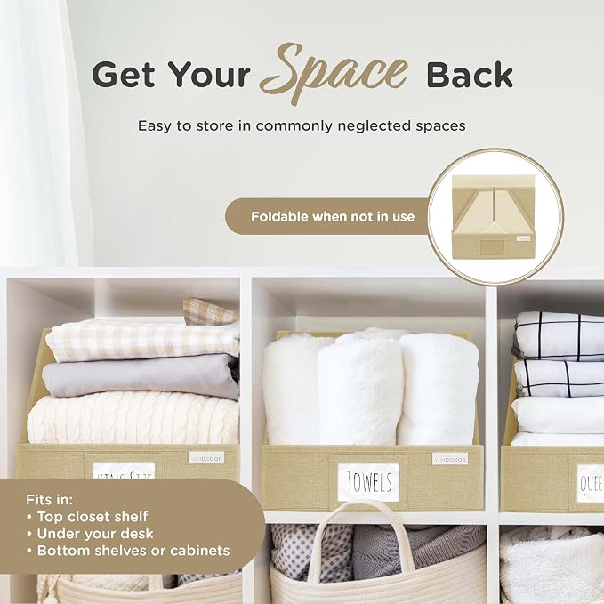Trapezoid Storage Bins – 3-Pack Closet Shelf Organizer & Baskets, Open Front Bin - Image 6