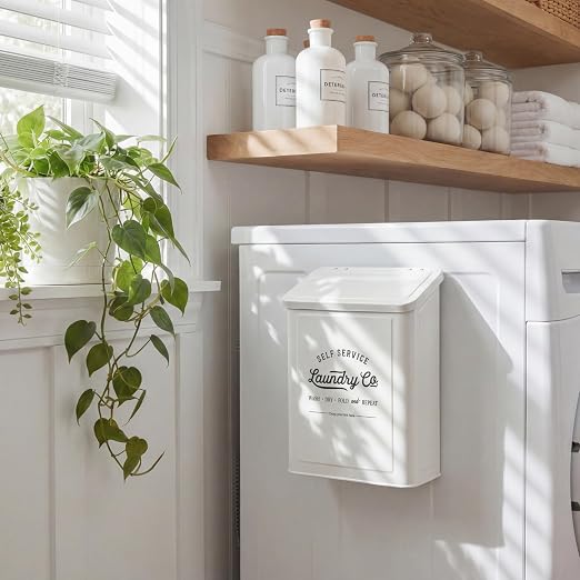 Magnetic Lint Bin for Laundry Room, Metal Trash Can - Image 5