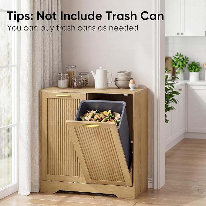 Smuxee Double Tilt Out Laundry Hamper Cabinet, Hidden Laundry Cabinet - Image 3
