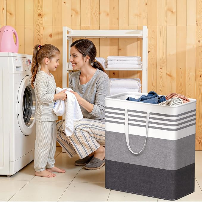 WOWBOX 2 Pack Laundry Hampers Baskets, Freestanding Dirty Clothes Hampers - Image 7