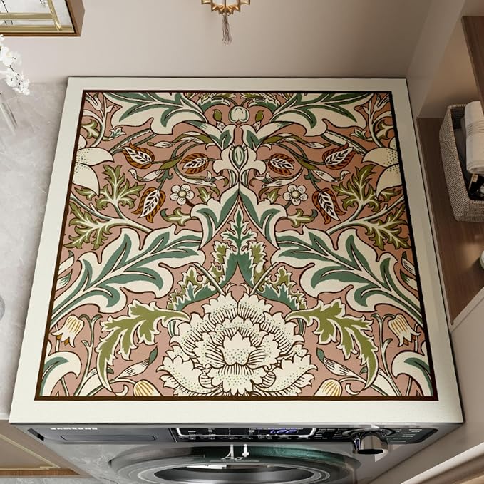 Floral Print Washing Machine Mat by BANEBOR