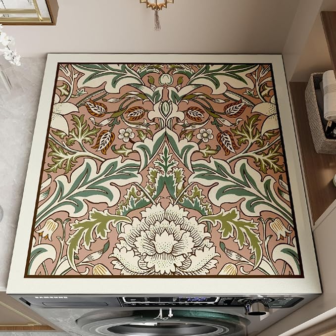 Floral Print Washing Machine Mat by BANEBOR