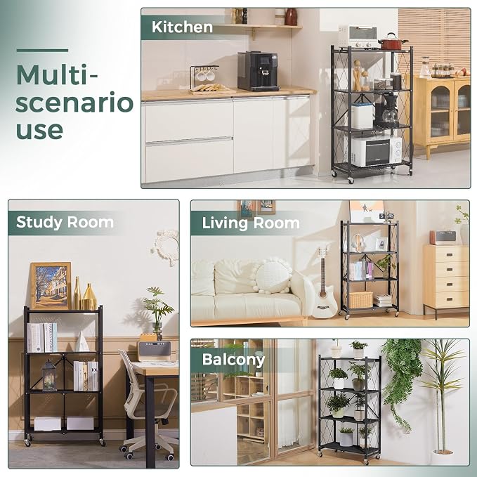 DEANIC 4 Tier Foldable Storage Shelves - Image 3