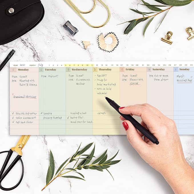 Oriday Weekly Calendar Planner Notepad Tear Off Pad - Image 2