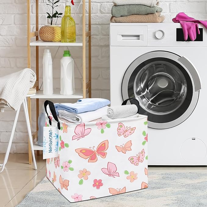 LANGYASHAN Square Storage Baskets Waterproof Canvas Children Laundry Nursery - Image 5