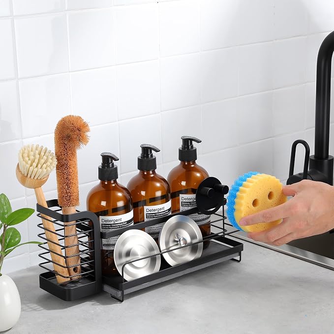 Kitchen Sink Organizer with Instant Drying Stone, Dish Sponge Holder - Image 7