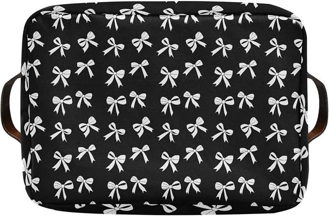Wamika Black White Bow Storage Basket - Image 8