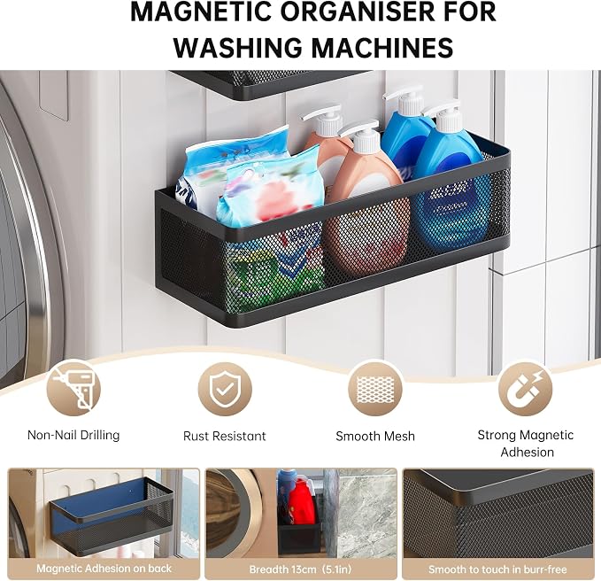 Magnetic Shelf for Washing Machine Laundry Room Magnetic Organizer Laundry - Image 3