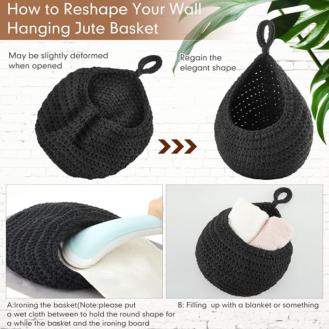 Honeydak Boho Decor Hanging Wall Baskets - Image 4
