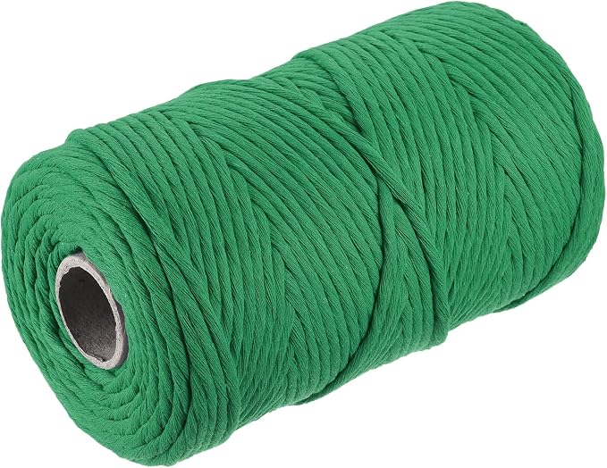 MECCANIXITY Cotton Rope Twisted Braided Twisted Single Strand Cord, Fresh Green by MECCANIXITY