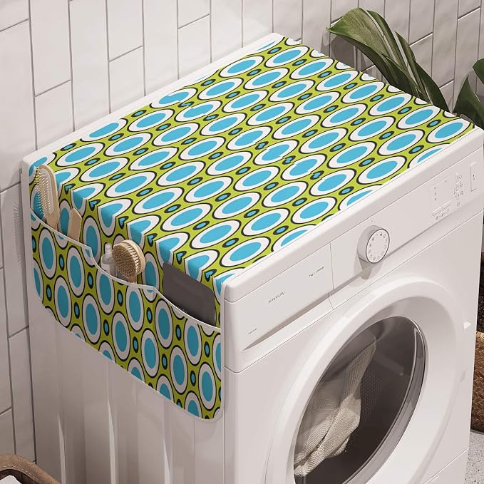 Ambesonne Geometric Washing Machine Organizer, Retro Circles by Ambesonne