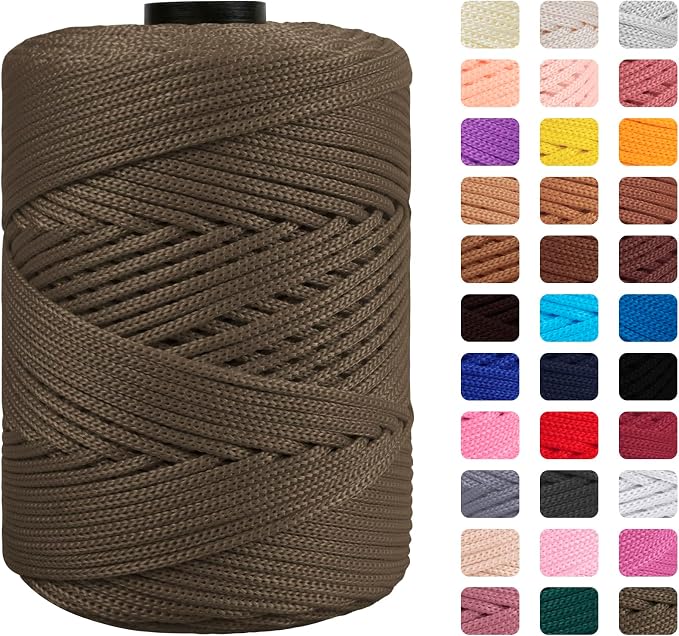 CAMAL Polypropylene Cord 3mm 185 Yards Colorful Polyester Yarn Handmade by CAMAL