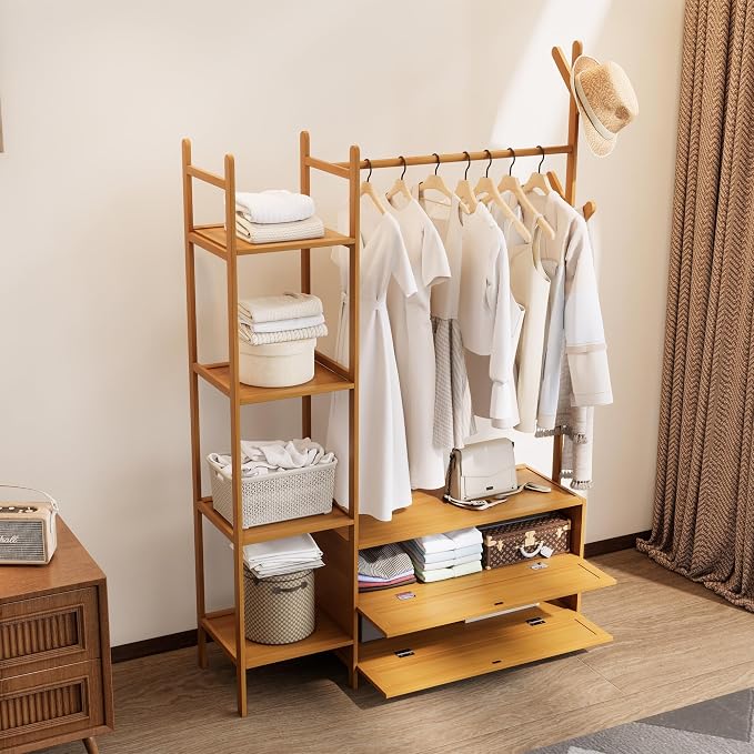 Bamboo Clothes Rack, Garment Rack - Image 3