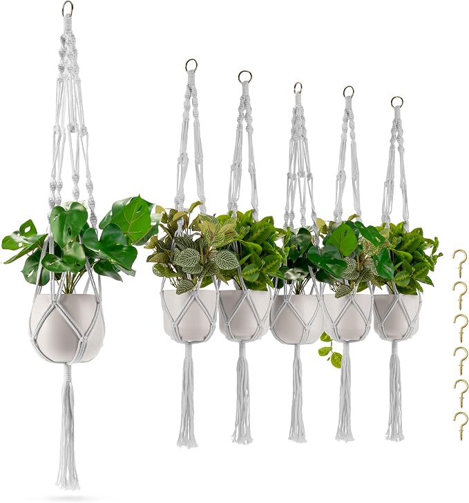Sorbus Macrame Plant Hanger Indoor Outdoor Hanging Plant Pots Cotton Rope by Sorbus