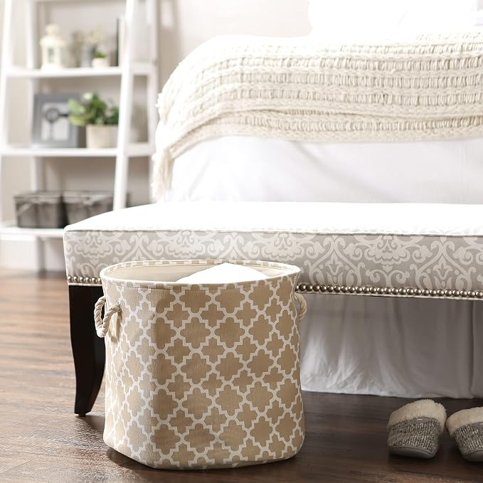 DII Polyester Container with Handles, Lattice Storage Bin, Large Round - Image 4