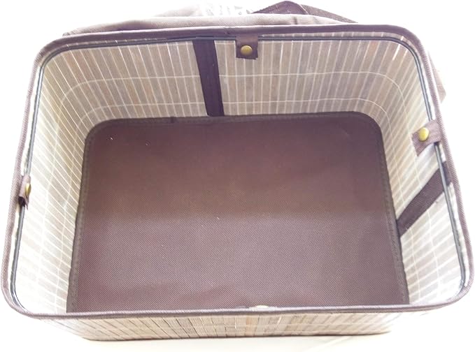 FixtureDisplays Laundry Hamper Bamboo Square Wicker Clothes Bin Basket Storage - Image 7
