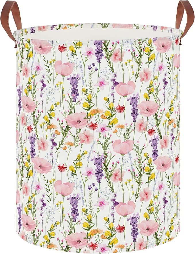 19.7" Laundry Basket, Dirty Clothes Hamper, Waterproof Storage Bin, Room Decor by HKECHomeStorage