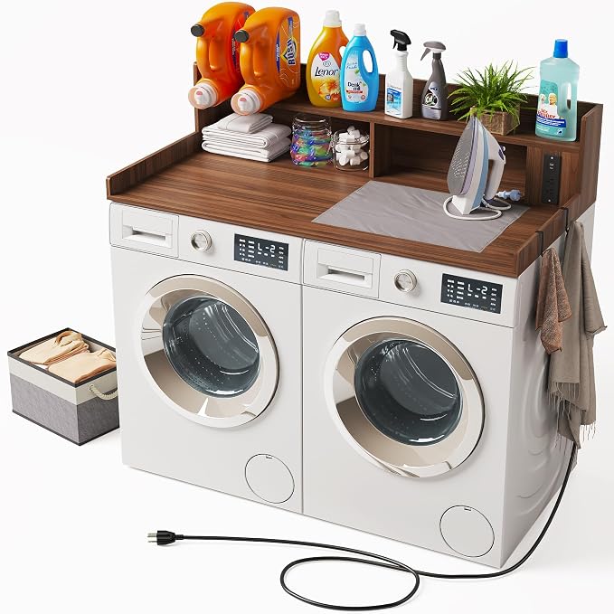 Upgraded 2-Tier Washer and Dryer Countertop by ZYKZYKHOME