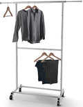 Simple Trending Double Rod Clothing Garment Rack, Rolling Clothes Organizer on by SimpleTrending