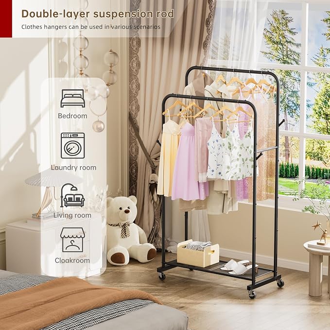 Clothes Garment Coat Rack Drying Clothing Racks Metal Freestanding - Image 8
