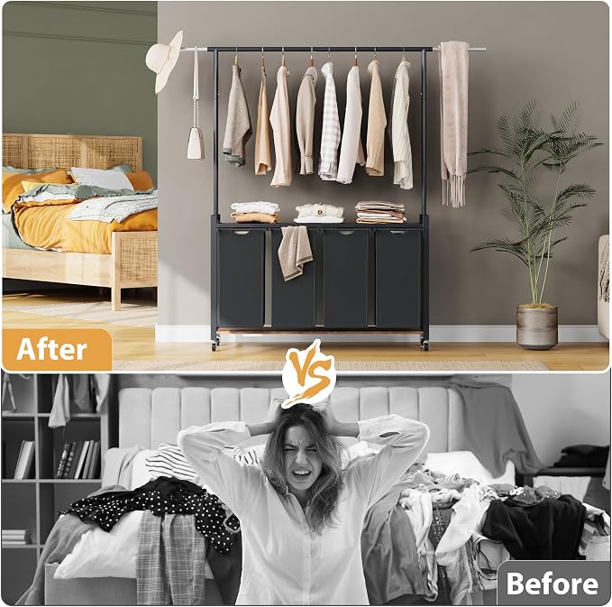 SunyFurn 3-Section Laundry Sorter - Image 5