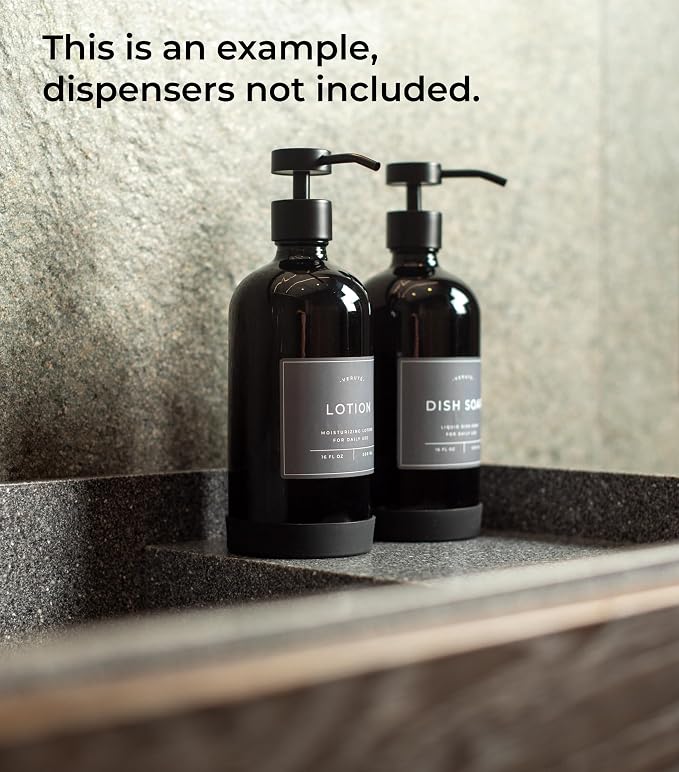 Waterproof Labels for Amber Glass Soap Dispenser and Plastic Bottles - Image 2