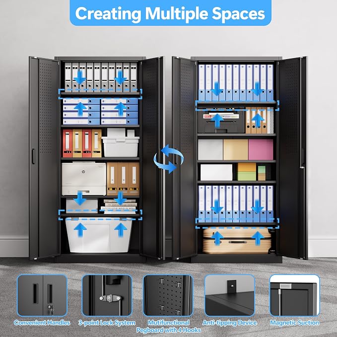 70.87" H Metal Garage Cabinet - Image 4