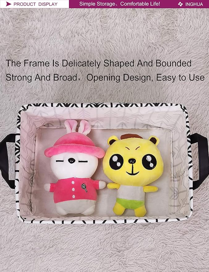 Rectangular Storage Basket Fabric Organizer Bin - Image 4