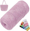 Sparkle Macrame Cord 1.5mm x 306 Yards Cotton Glitter Yarn by LEREATI