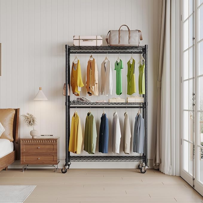 Heavy Duty Garment Rack with Wheels, H2 Plus Rolling Clothing Rack - Image 2