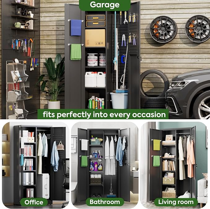 71.31" H Metal Broom Closet Storage Cabinets - Image 7