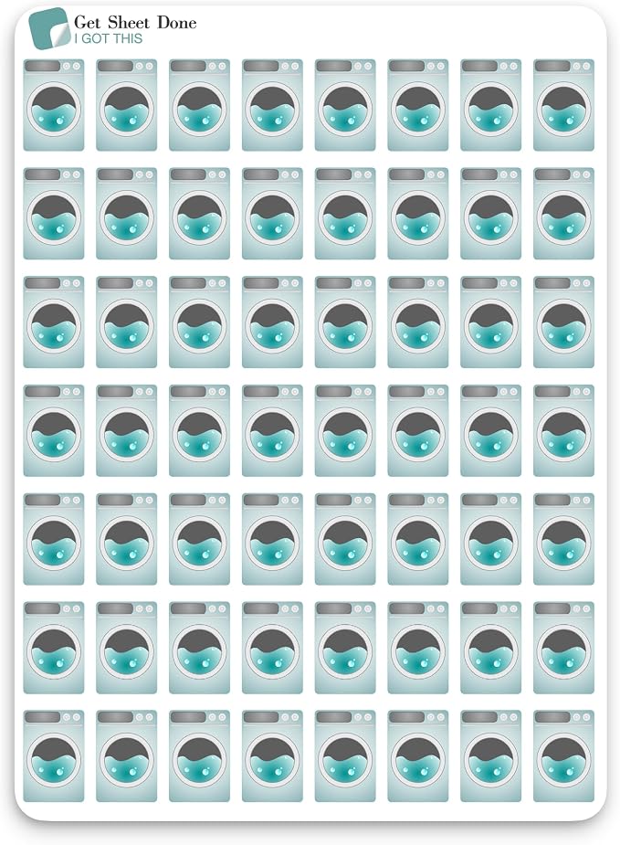 Laundry Planner Stickers / 54 Matte Vinyl / Clothing House Chores Work - Image 2