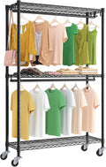 Heavy Duty Garment Rack with Wheels, H2 Plus Rolling Clothing Rack by Higeego