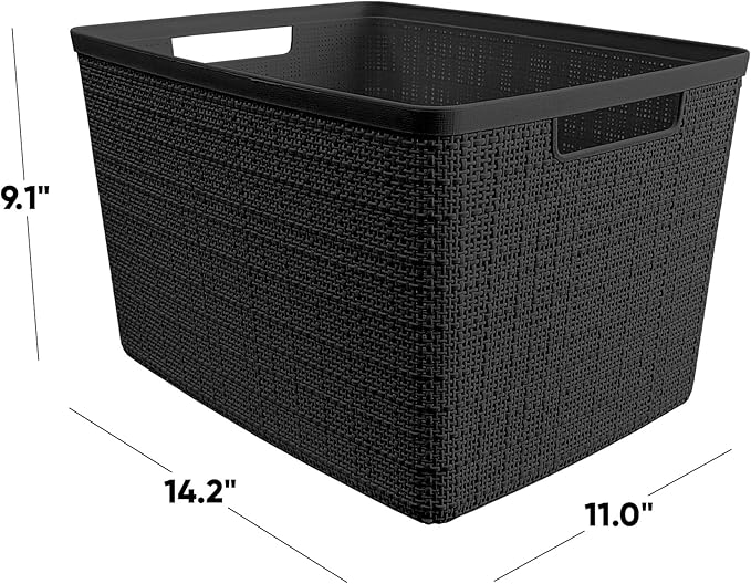 Curver Set of 4 Large 20L Jute Decorative Plastic Organization and Storage - Image 2