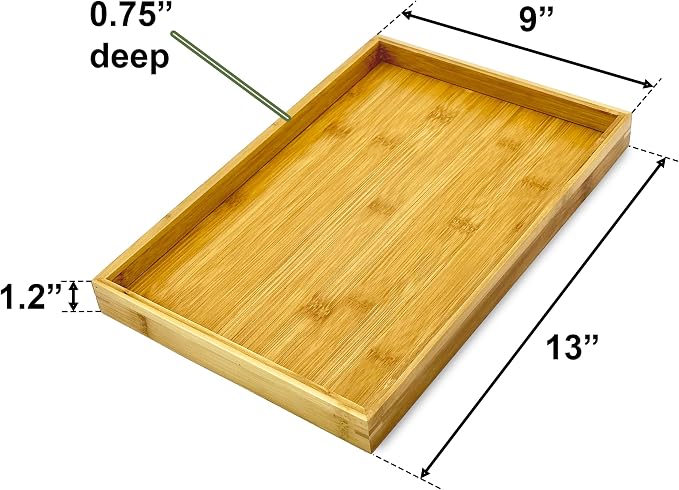Bam & Boo Natural Bamboo Serving Tray Modern Rectangular - Image 5