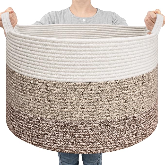 Goodpick Large Laundry Basket, Woven Rope Storage Basket by Goodpick
