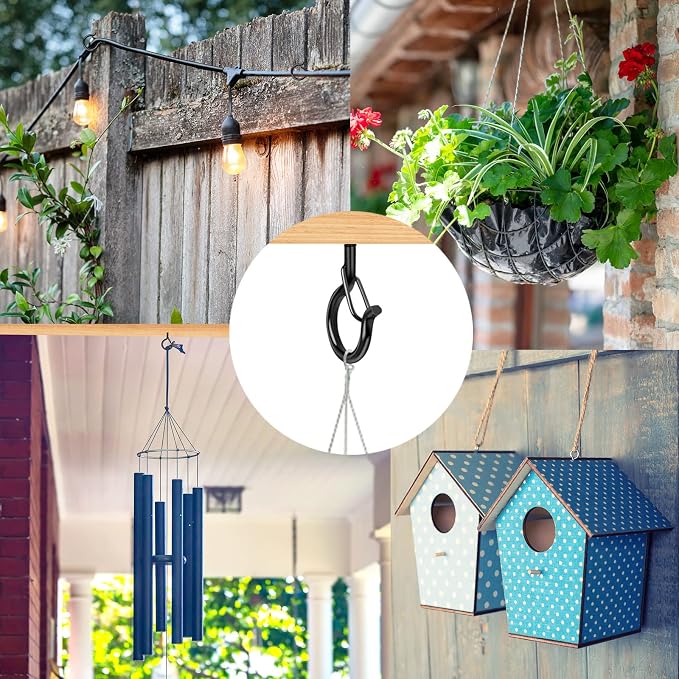 50 Pack Screw-in Hooks for Outdoor String Lights, Q Hangers Light Outside - Image 4