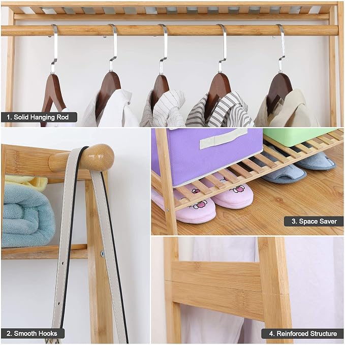 Ufine Bamboo Clothes Hanging Rack - Image 4