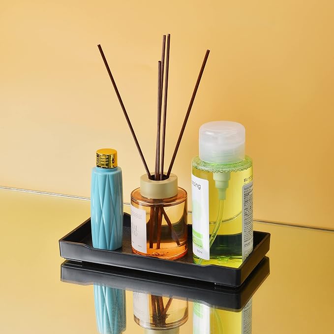 6 Packs Small Black Mini Tray for Serving Accessory, Perfume or Display Use. - Image 5