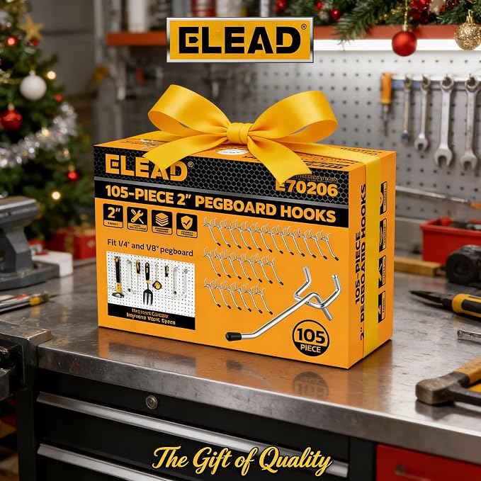 ELEAD 105-Piece 2 Inch Pegboard Hooks, Heavy Duty Peg Board Organizer - Image 8