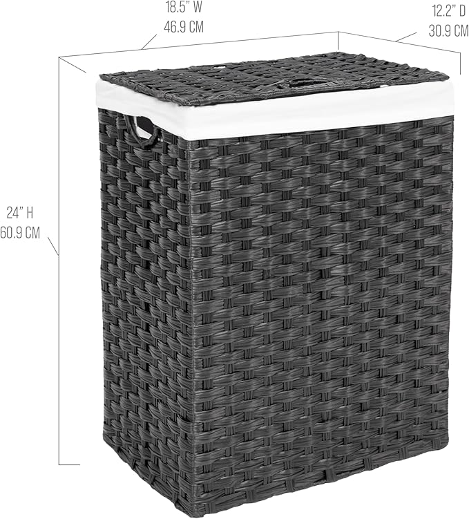 Seville Classics Premium Handwoven Portable Laundry Bin Basket - Image 10