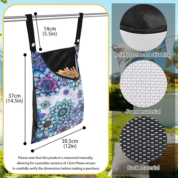 Mandala Clip Storage Bag Multi Purpose Clothespin Storage Organizer - Image 6