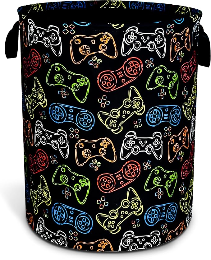 Color Game Machine Laundry Basket Funny Foldable Waterproof Oxford Cloth Tote by NUTAINLA