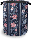 Boho Vintage Flower Laundry Basket, Foldable Oxford Cloth Tote Bag Laundry by Unknown