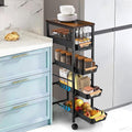 Slim Storage Cart, 5-Tier Narrow Rolling Kitchen Laundry Room Cart by Outink