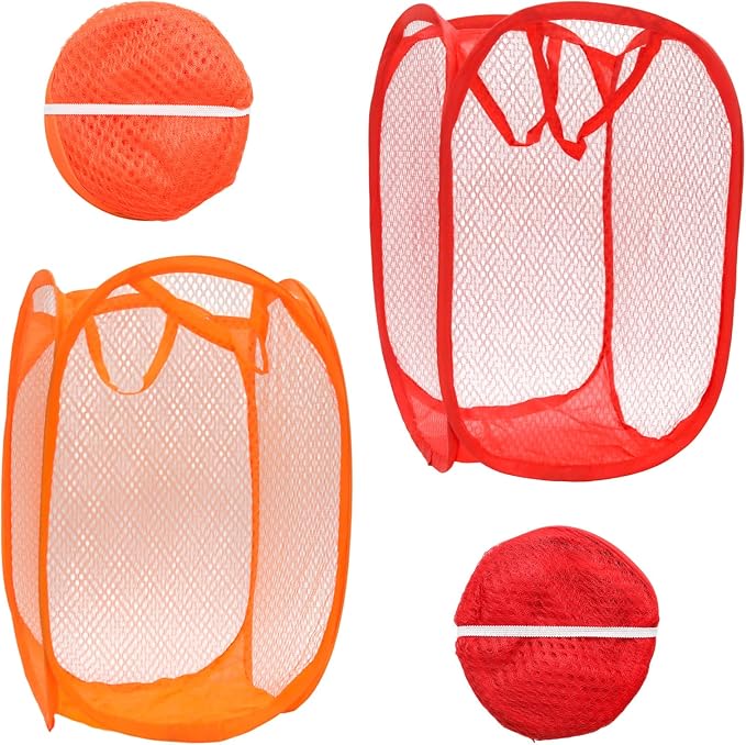 2Pcs Popup Mesh Laundry Baskets, Collapsible and Portable Laundry Hamper by Unknown