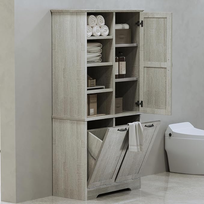 68" Tall Bathroom Storage Cabinet - Image 4
