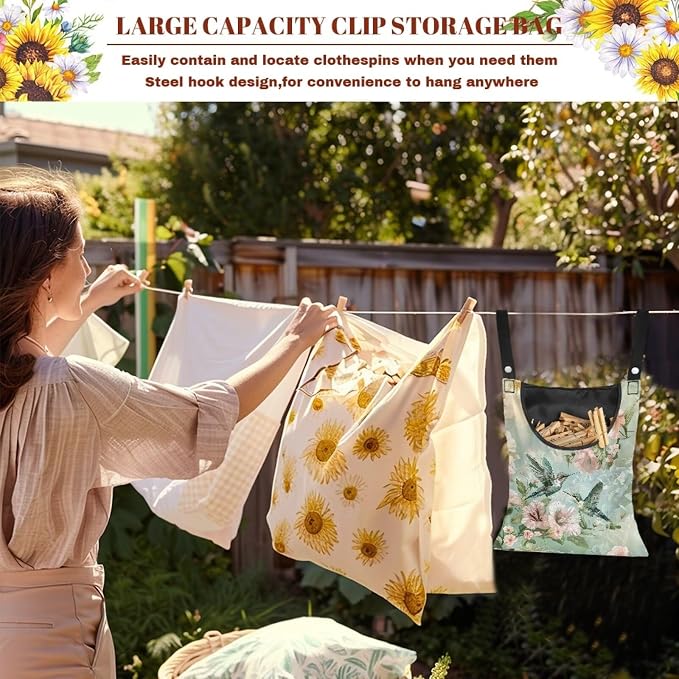 Hummingbird Flower Clothespin Bag - Image 5